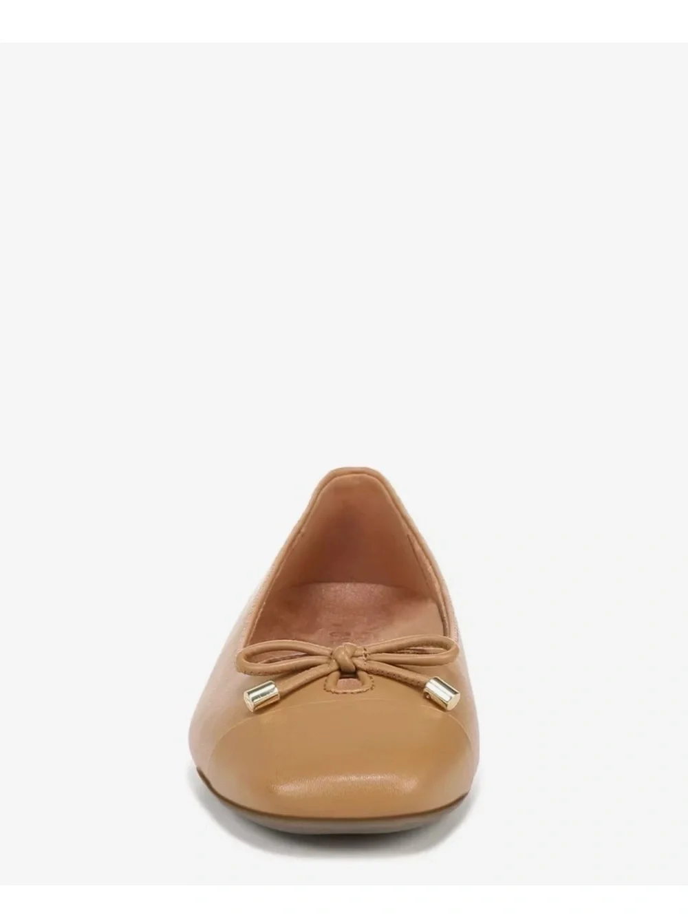 Vionic Klara Camel Leather Bow Ballet Flat 7 New